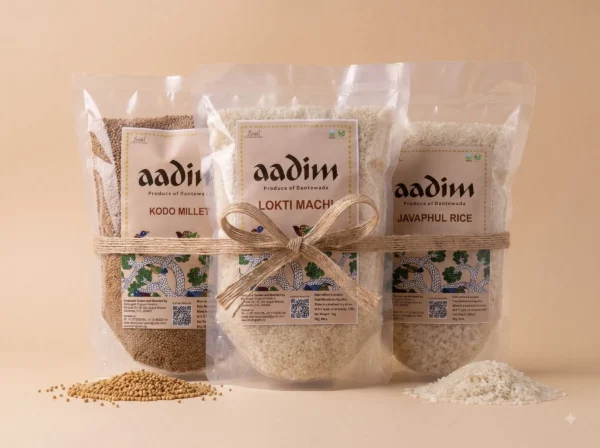 Chhattisgarh Heritage Box - Organic Lokatimachi Rice, Javaphul Rice and Kodo Millet