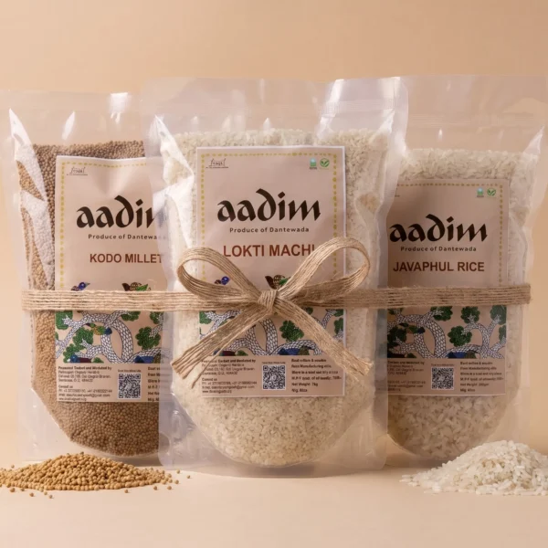 Chhattisgarh Heritage Box - Organic Lokatimachi Rice, Javaphul Rice and Kodo Millet