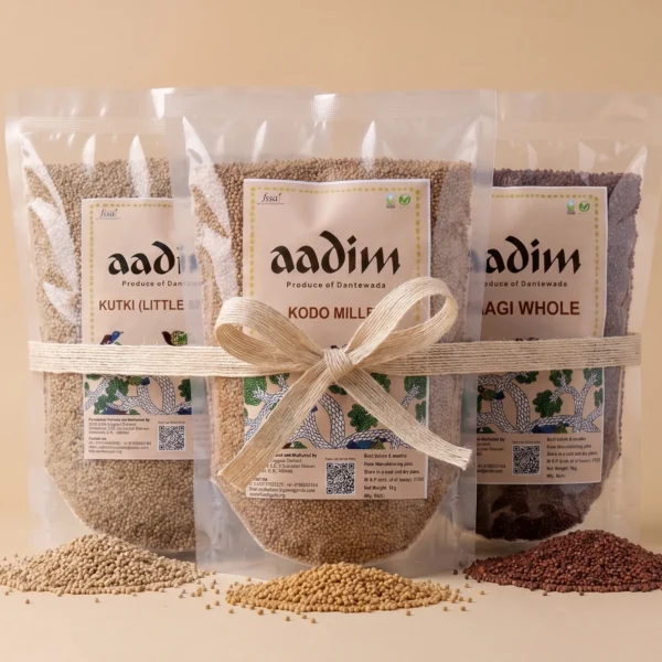 Organic Millet Basket - Organic Kodo Millet, Little Millet and Finger Millet